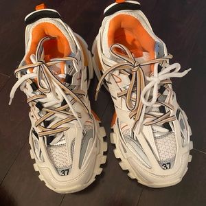 White & Orange Balenciaga Tracks Size 37